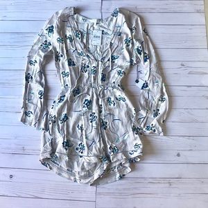 Floral long sleeve romper